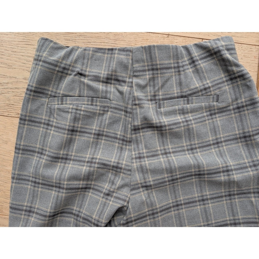 Nine West Side Zip Skinny Pants Grey Plaid Trousers Womens 10 Stretch - Picture 6 of 8